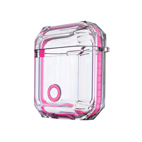 Чехол на AirPods 1/2 Shockproof Transparent Pink Сitrus Чехол на AirPods 1/2 Shockproof Transparent Pink Сitrus